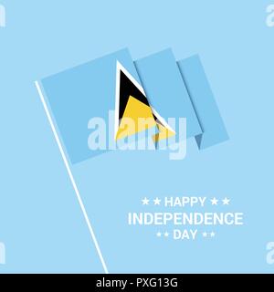 Saint Lucia Independence day typographic design with flag vector Stock Vector