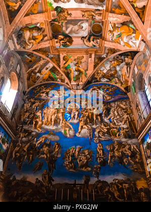 Italy, Vatican, Sistine Chapel, november 27, 2017, Ceiling of the Sistine chapel in the Vatican Museum Stock Photo