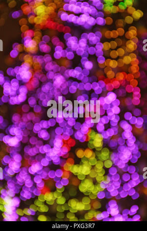 Abstract bokeh background with new year tree lights Stock Photo