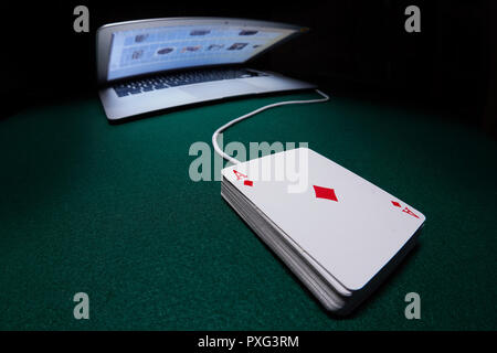 Montreal, Canada, 20 October, 2018.Concept of an online gambling addiction problem.Credit:Mario Beauregard/17�Թ����� Live News Stock Photo