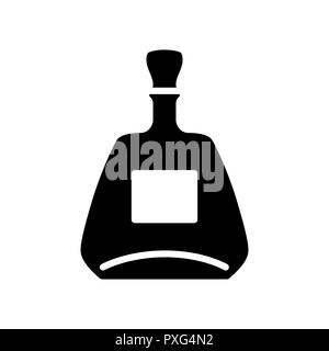 Alcohol bottle icon simple flat style vector illustration. Stock Vector