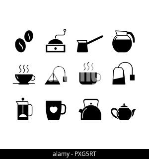 Coffee and tea simple flat style vector icon. Stock Vector