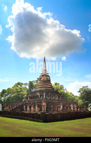 UNESCO World Heritage site Wat Chang Lom in Si Satchanalai Historical Park, Sukhothai, Thailand.