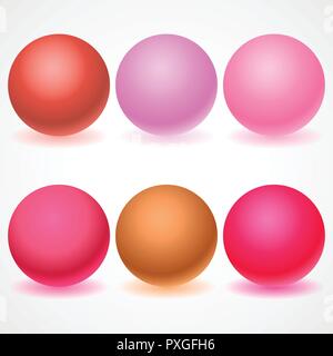 Set of multicolored spheres with shadows Stock Vector