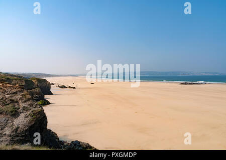 sandy beach at gwithian near hayle, cornwall, england, britain, uk. Stock Photo