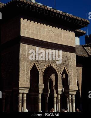 FACHADA OESTE DEL PATIO DE LOS LEONES - SIGLO XIV. Location: ALHAMBRA-PATIO DE LOS LEONES. GRANADA. SPAIN. Stock Photo