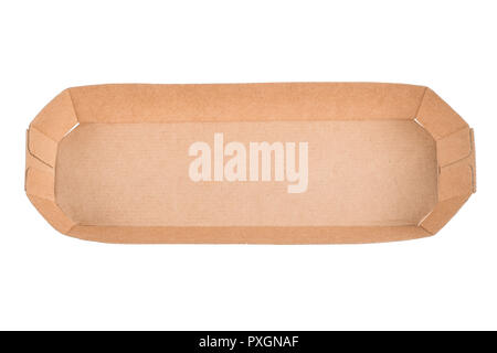 Cardboard basket. Isolated on white Stock Photo