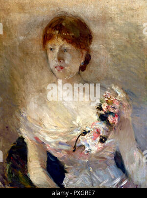 Berthe Morisot, (1841- 1895 ) Portrait of a Lady, 1880, 19th Century, France, French. Stock Photo