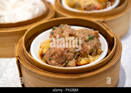 Steamed Beef Balls with Bean Curd Sheet Stock Photo