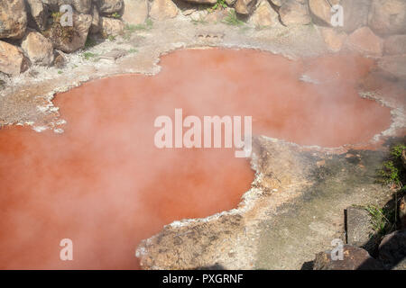 BEPPU, OITA, JAPAN - MARCH 14, 2017 :Kamado Jigoku (Cooking Pot Hell) is one of the tourist attractions representing the various hells at Beppu Onsen, Stock Photo