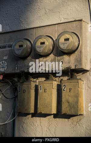 meters for electricity in Key West Florida Stock Photo