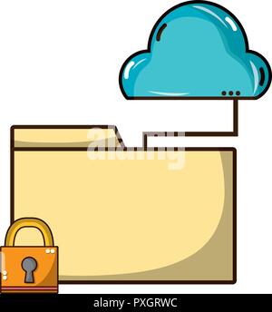 cloud computing padlock information cybersecurity data protection ...