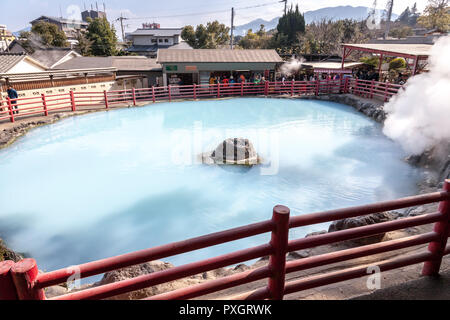 BEPPU, OITA, JAPAN - MARCH 14, 2017 :Kamado Jigoku (Cooking Pot Hell) is one of the tourist attractions representing the various hells at Beppu Onsen, Stock Photo