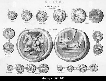 ANCIENT ROMAN COINS Stock Photo
