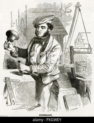 Stonemason 1856 Stock Photo