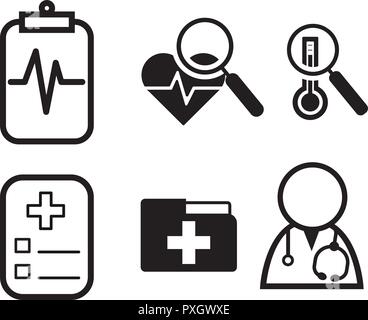 Medical symptom reporting icon vector set Stock Vector