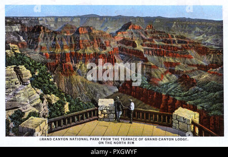 Grand Canyon National Park fr. Terrace of Grand Canyon Lodge Stock Photo