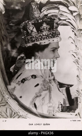 Queen Elizabeth II - Returning to the Palace - Coronation Stock Photo