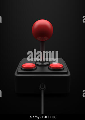 3d illustration. joystick and buttons from retro arcade game machine ...