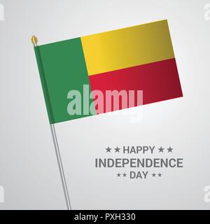 Benin Independence day typographic design with flag vector Stock Vector