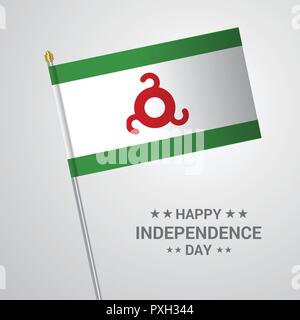 Ingushetia Independence day typographic design with flag vector Stock Vector