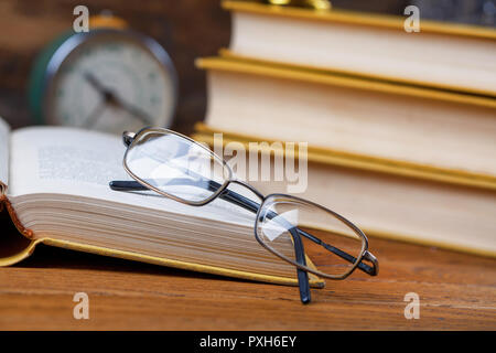 Open book ready for reading on the desk Stock Photo