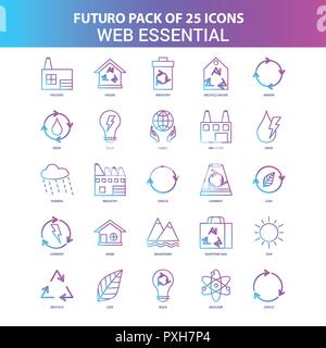 25 Blue and Pink Futuro Essential Icon Pack Stock Vector Image & Art ...