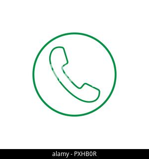 Phone icon, sign. Handset Vector illustration Flat design Stock Vector