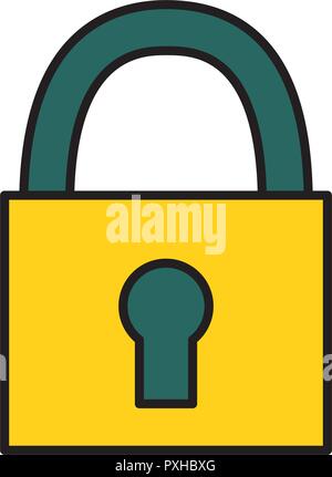 security padlock on white background Stock Vector