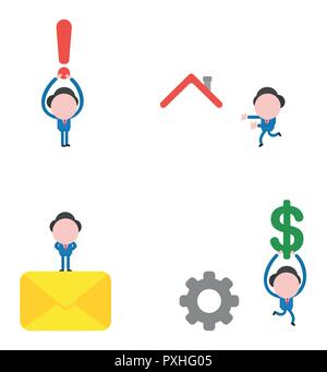 Vector illustration set of businessman mascot character. Stock Vector