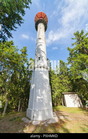 Lighthouse at Cape Yuminda in Estonia height 24 m and diameter 2 m was built in 1937 Stock Photo