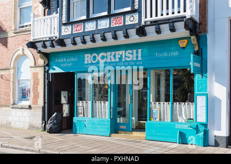 Rockfish seafood restaurant on the Embankment in Dartmouth, Devon, UK Stock Photo