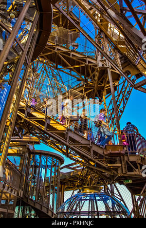 France Paris, the internal structures of  of the Eiffel tower Stock Photo