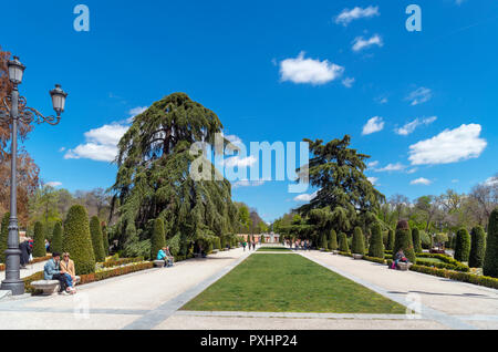 Madrid, El Retiro. The Parterr in the Parque del Buen Retiro, Madrid, Spain. Stock Photo