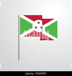 Burundi waving Flag design vector Stock Vector
