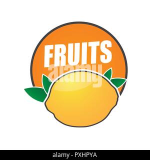 logo fruit, natural product and healthy food Stock Vector