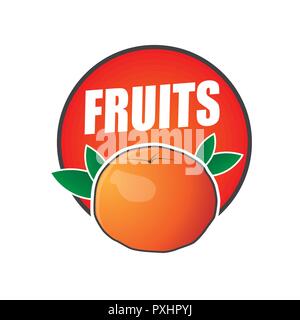 logo fruit, natural product and healthy food Stock Vector