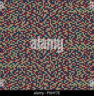 Abstract blue and red and yellow seamless knitting pattern background Stock Vector