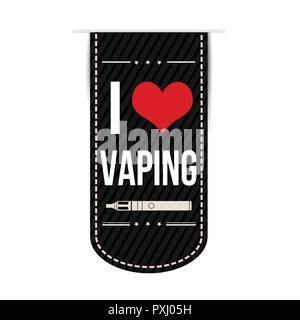I love vaping banner design over a white background, vector illustration Stock Vector