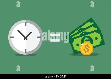 Illustration about time is money in vectors. Stock Vector