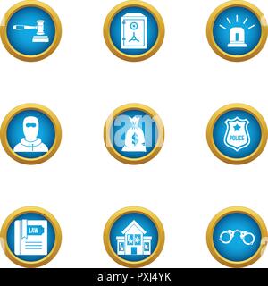 Dibs icons set, flat style Stock Vector