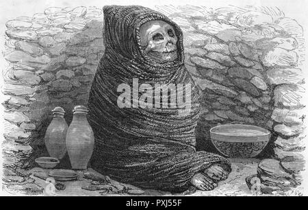 PERUVIAN INDIAN MUMMY Stock Photo