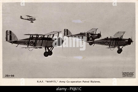 RAF Westland Wapiti Biplanes - Army Co-operation patrol Stock Photo