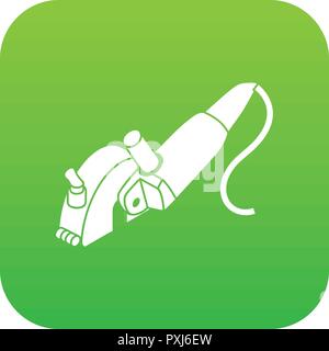 Protect angle grinder icon green vector Stock Vector