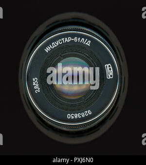MOSCOW, RUSSIA - CIRCA SEPTEMBER 2018: Vintage Sovietic lens. The text in Russian means Industar 61 L-D Stock Photo