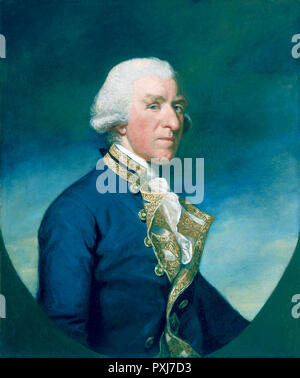 Admiral Samuel Hood, 1st Viscount Hood (1724 – 1816) Royal Navy officer. As a junior officer he saw action during the War of the Austrian Succession. Stock Photo