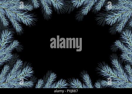 Happy new year background with Christmas trees branches Stock Vector