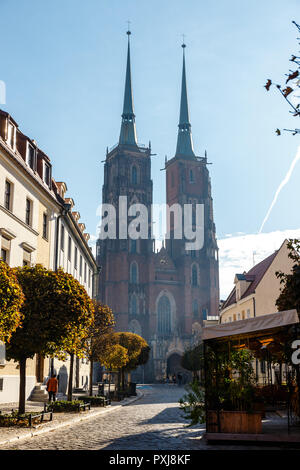 view of cathedral of saint john the baptist in Wroclaw, Poland Stock Photo
