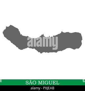 High quality map of Sao Miguel is a island in Portugal Stock Vector