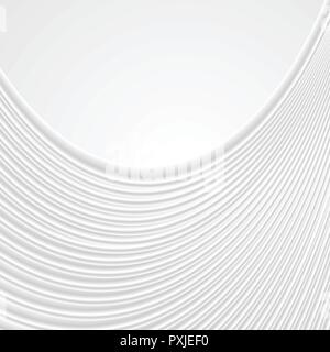 Abstract white wavy lines pattern background. Vector futuristic template design Stock Vector